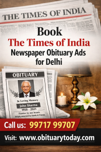 TOI Obituary Ads for Delhi