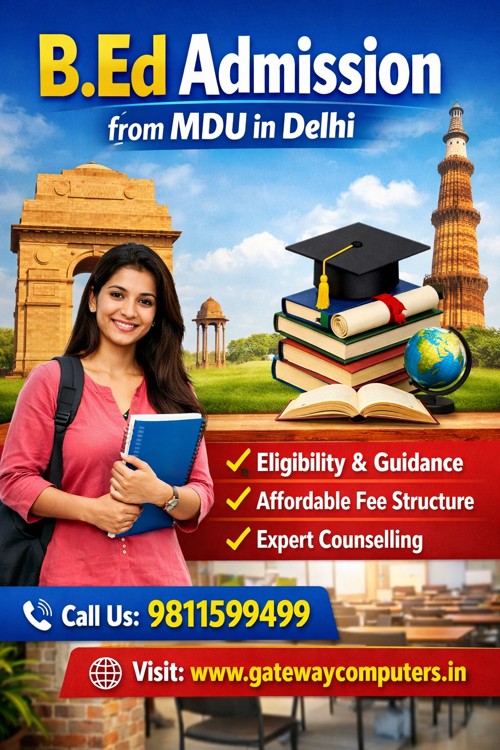 B.Ed admission from MDU in Delhi