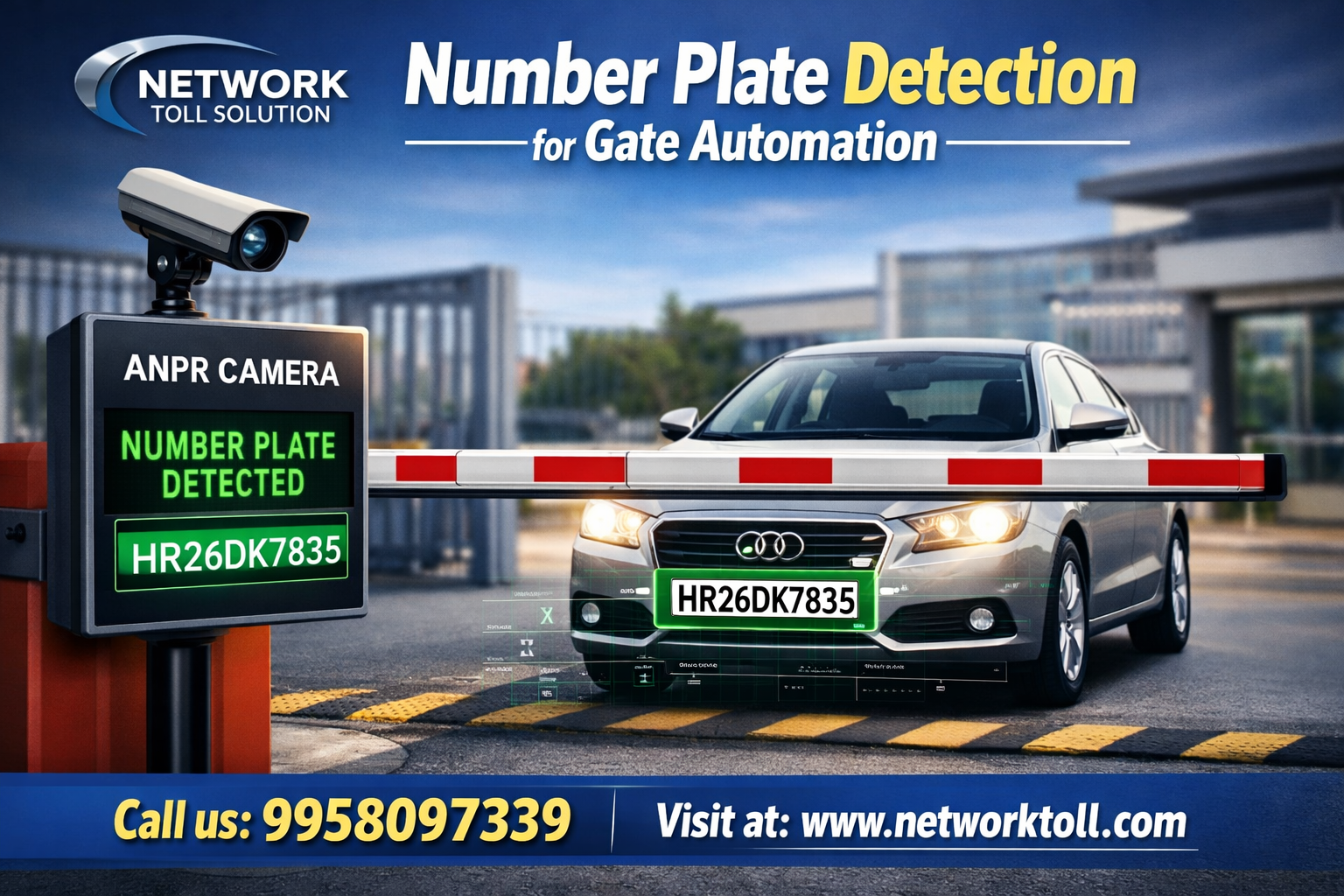 Number plate detection for gate automation
